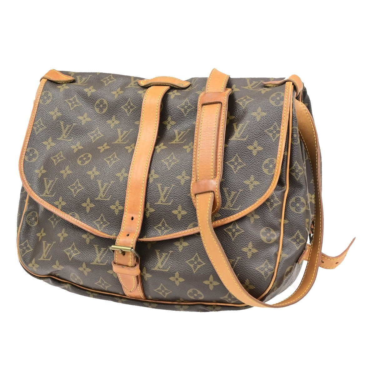 LOUIS VUITTON Saumur 35 Shoulder Bag Monogram Leather BN France M42254 84PA096