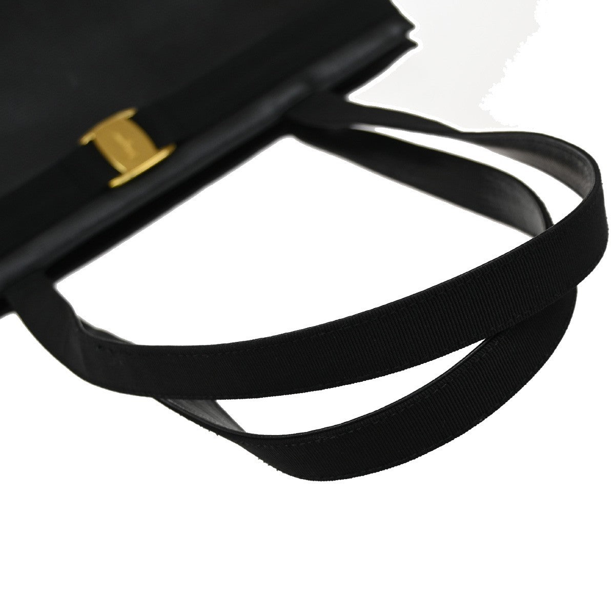 SALVATORE FERRAGAMO Vara Shoulder Bag Embossing Leather Black GHW Italy 67KA945