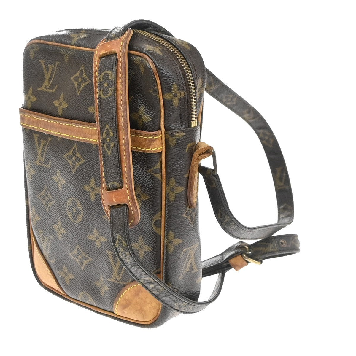 LOUIS VUITTON Danube Shoulder Bag Monogram Leather Brown France M45266 69SA146