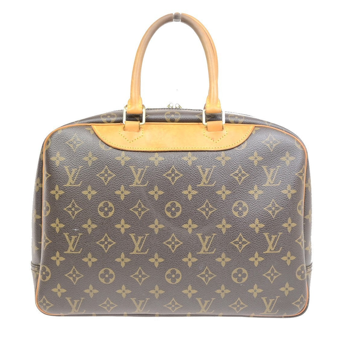 LOUIS VUITTON LV Logo Deauville Hand Bag Monogram Leather Brown M47270 86PA135