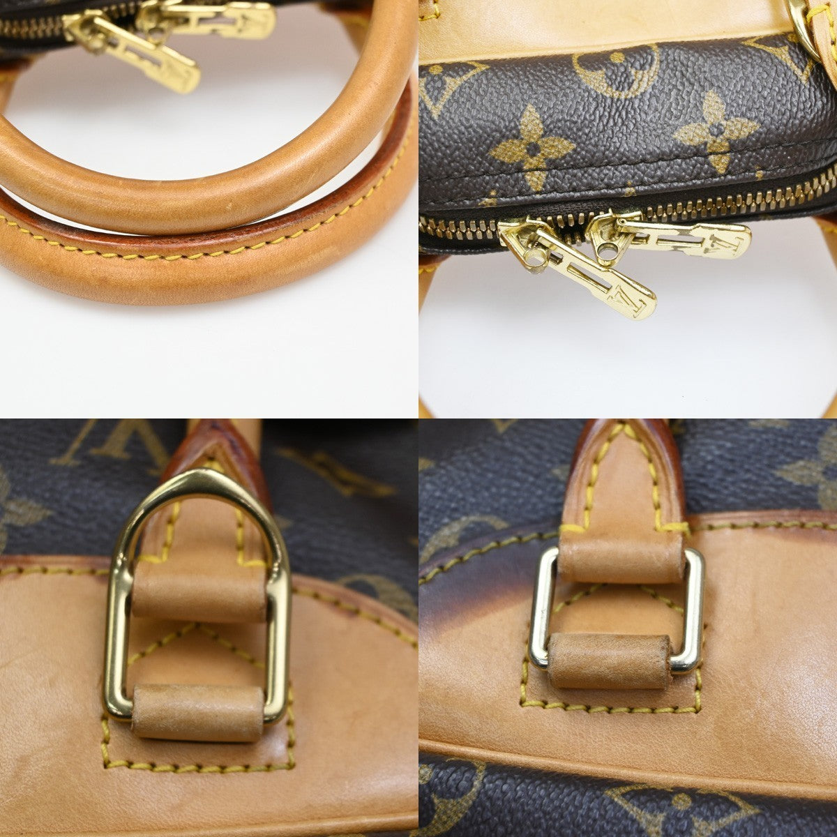 LOUIS VUITTON LV Logo Deauville Hand Bag Monogram Leather Brown M47270 82KC197