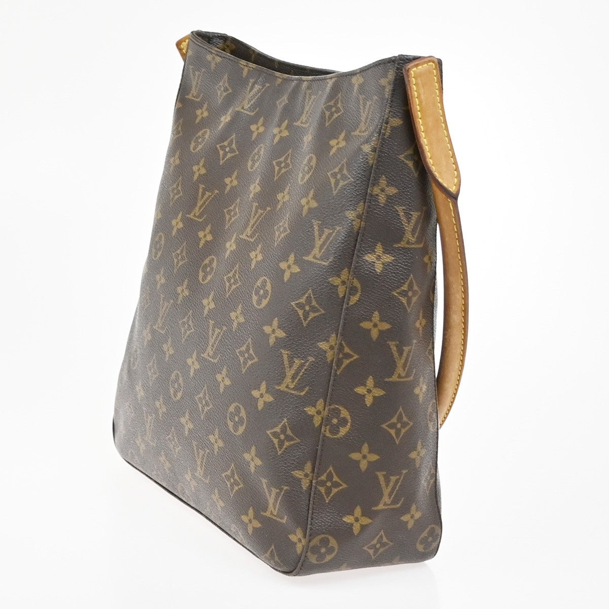 LOUIS VUITTON Logo Looping GM Shoulder Bag Monogram Leather Brown M51145 82YJ023