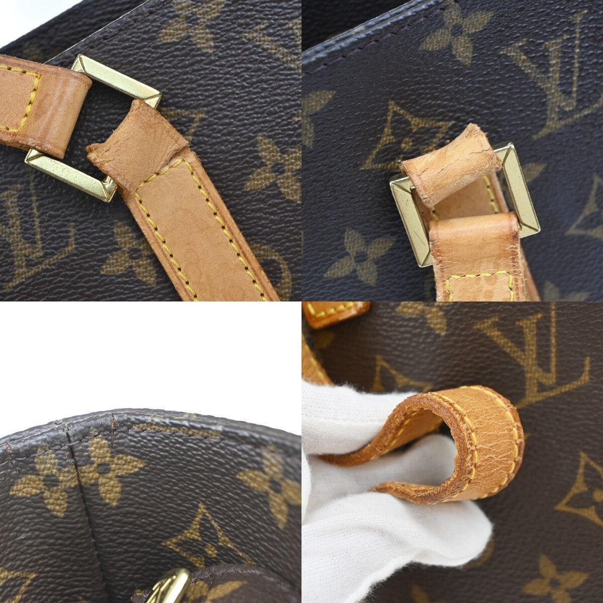 LOUIS VUITTON Logo Luco Shoulder Tote Bag Monogram Leather Brown M51155 31EE211