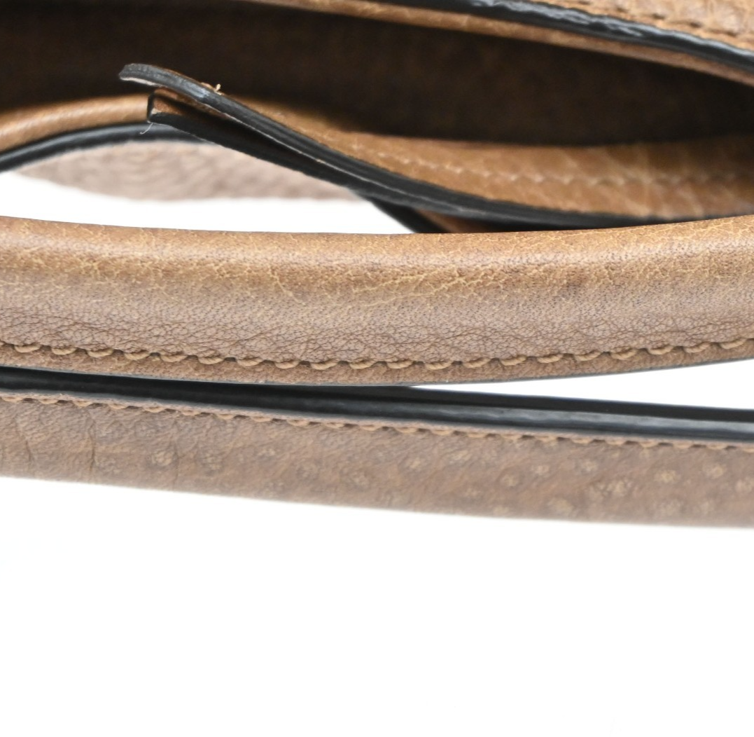 GUCCI Miss GG 2Way Hand Shoulder Bag Pebbled Leather Brown SHW Italy 86KD069