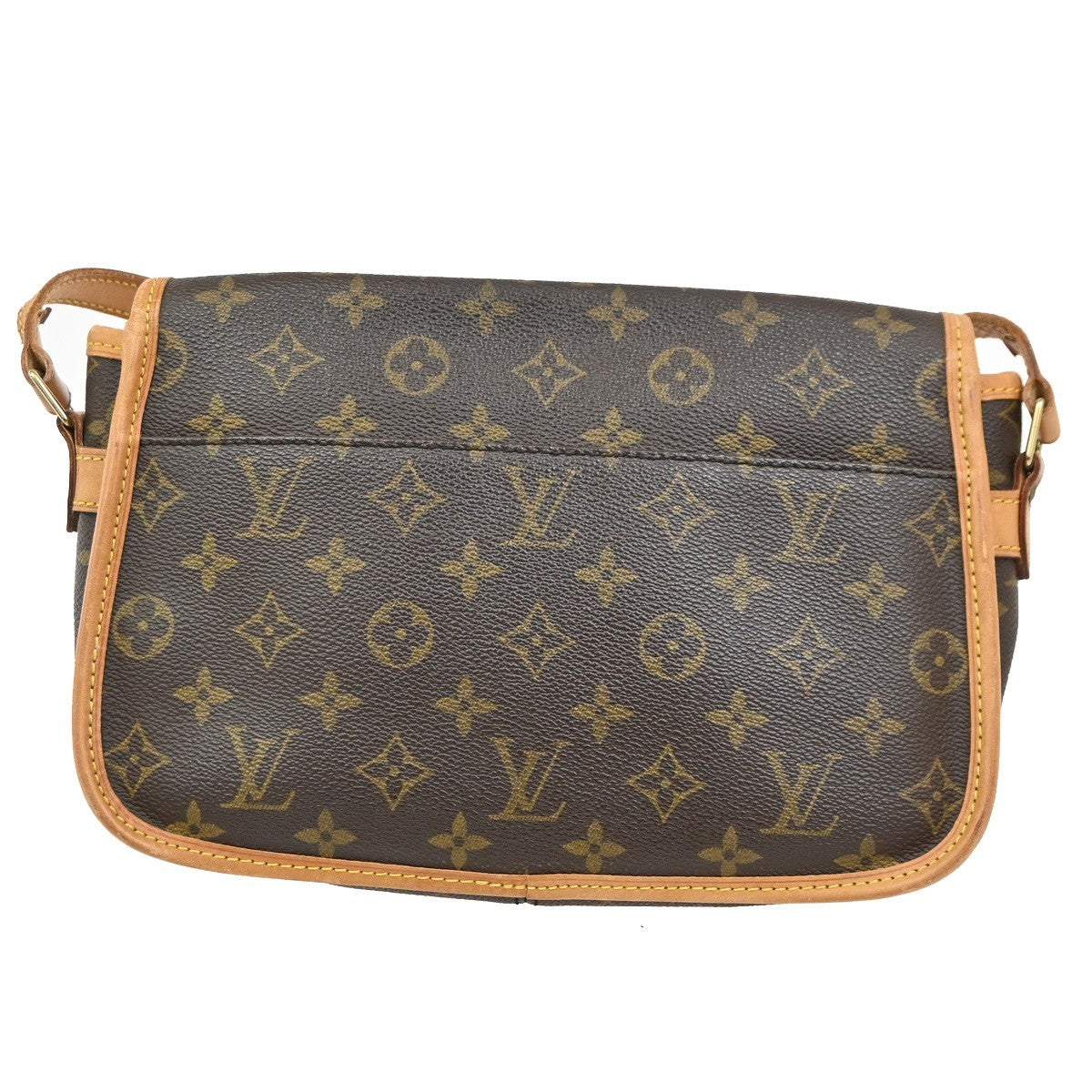 LOUIS VUITTON Logo Sologne Shoulder Bag Monogram Leather Brown M42250 92TA256