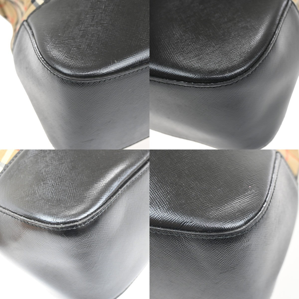 BURBERRYS Logo Nova Check Shoulder Tote Bag Canvas Leather Beige Black 02FC152