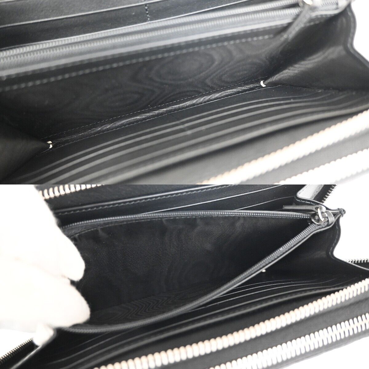 GUCCI Micro GG Guccissima Travel Case Wallet Leather Black SHW Italy 18YE185