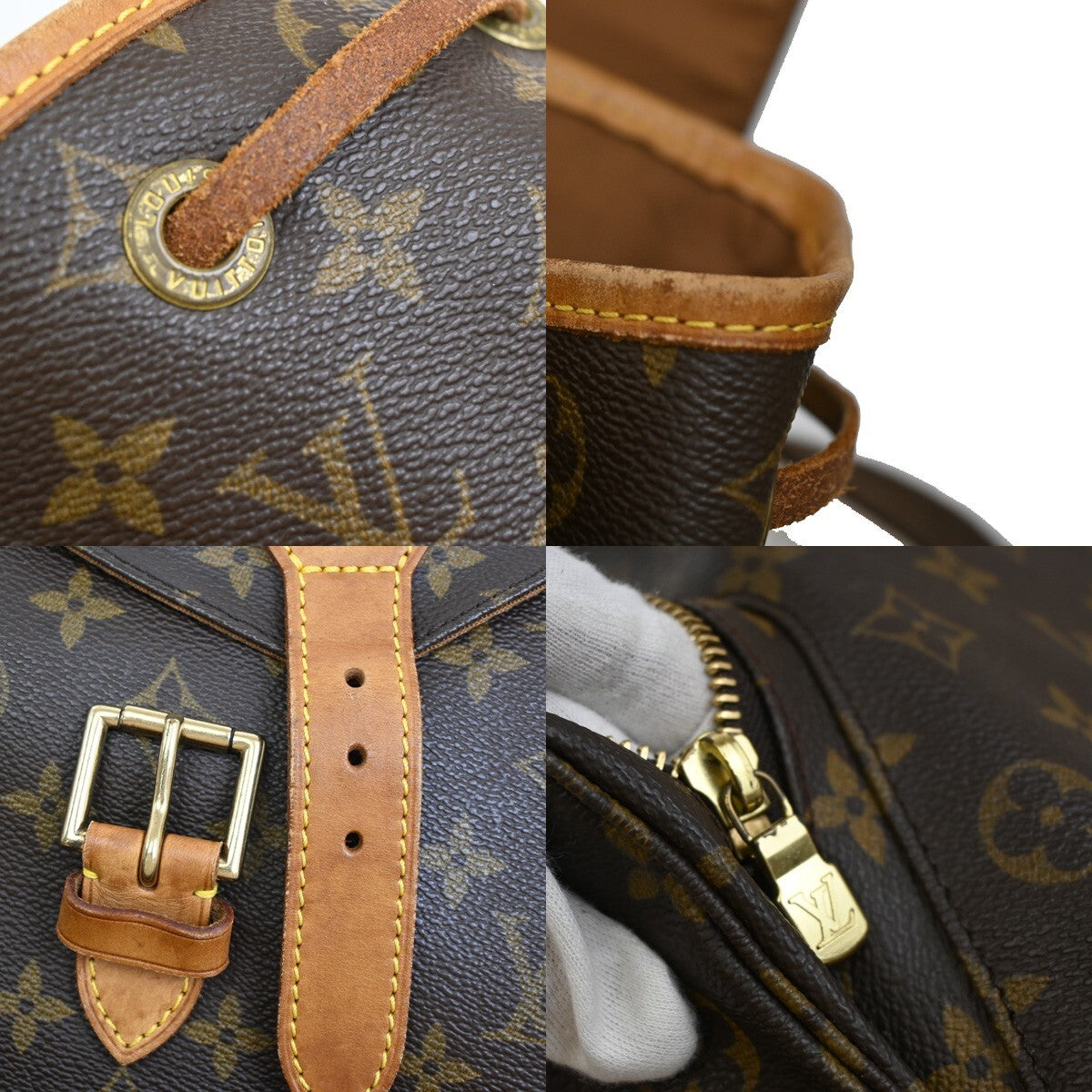 LOUIS VUITTON Montsouris GM Backpack Bag Monogram Leather Brown M51135 14EE287