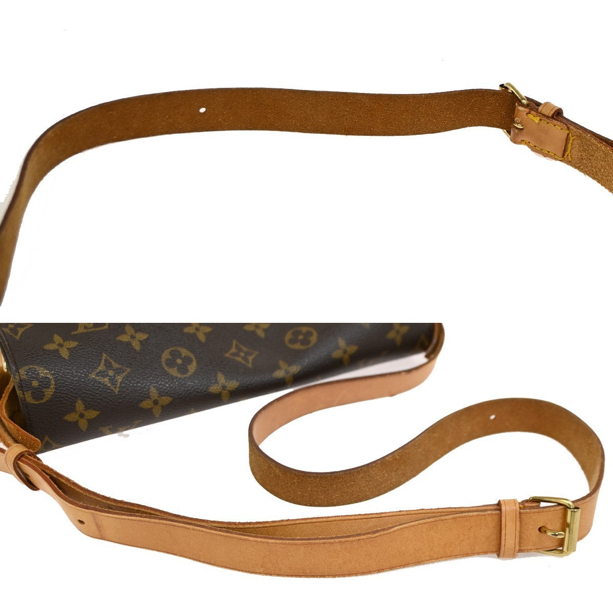 LOUIS VUITTON Cartouchiere GM Shoulder Bag Monogram Leather Brown M51252 82DA201