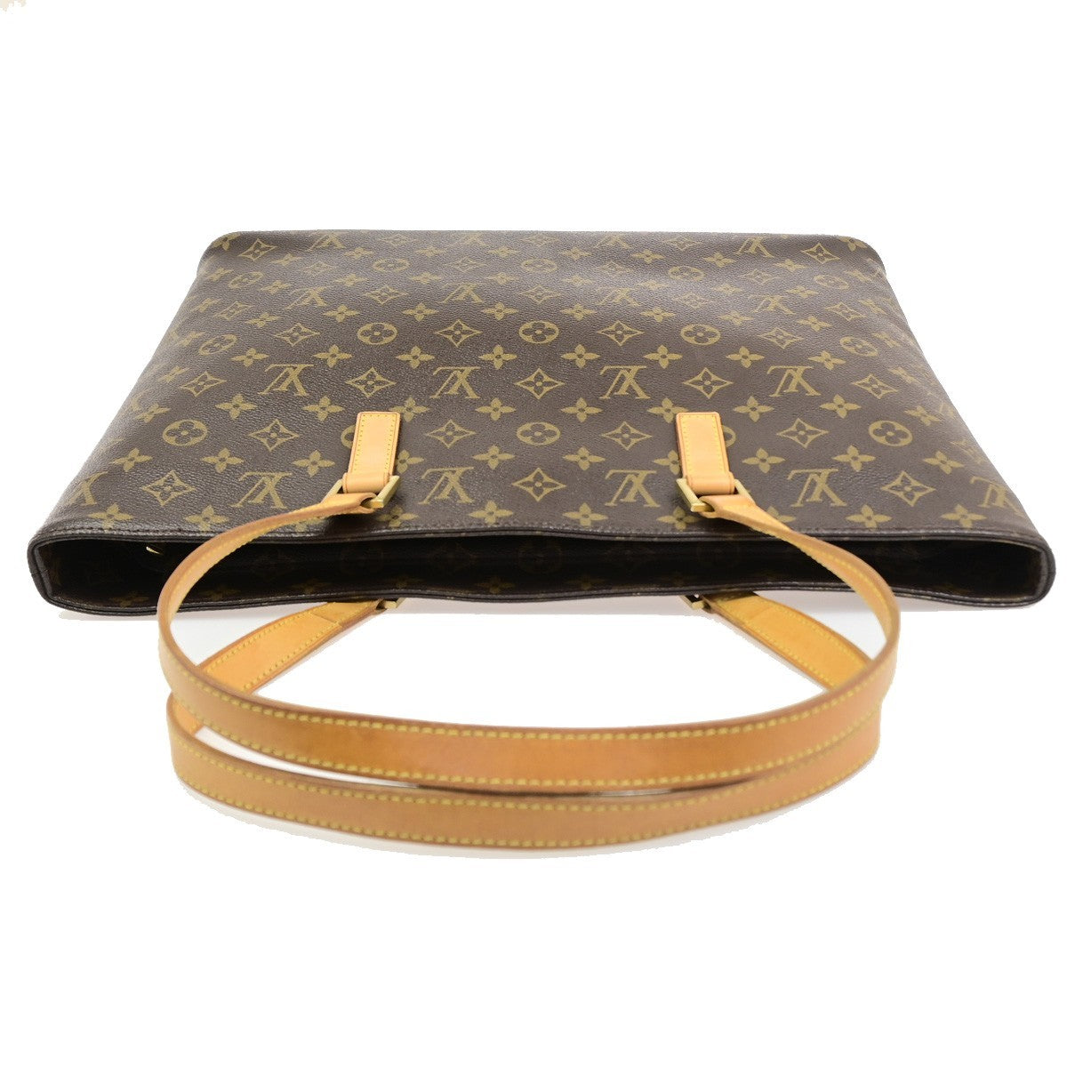 LOUIS VUITTON Logo Luco Shoulder Tote Bag Monogram Leather Brown M51155 72YJ232