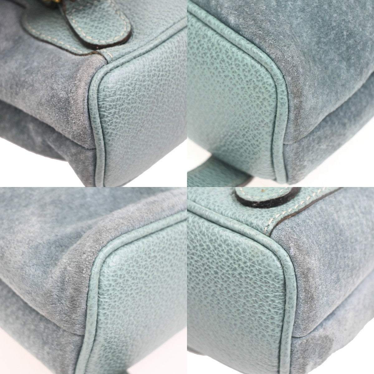 GUCCI Logo Bamboo Handle Mini Backpack Bag Suede Leather Green GHW Italy 36KC838