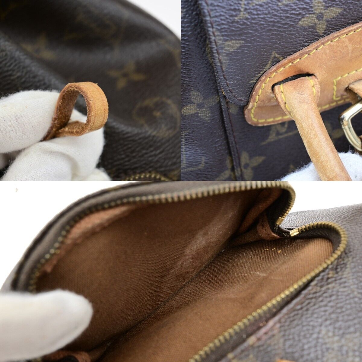 LOUIS VUITTON Mini Montsouris Backpack Bag Monogram Leather Brown M51137 70EB471