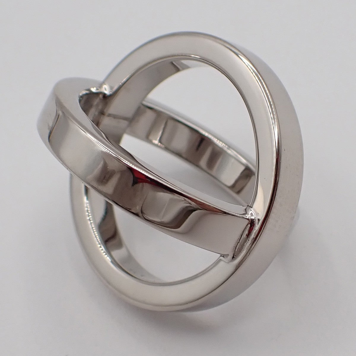 HERMES Baycrew's Bijouterie Fantaisie Scarf Ring Silver Accessory 63RF743