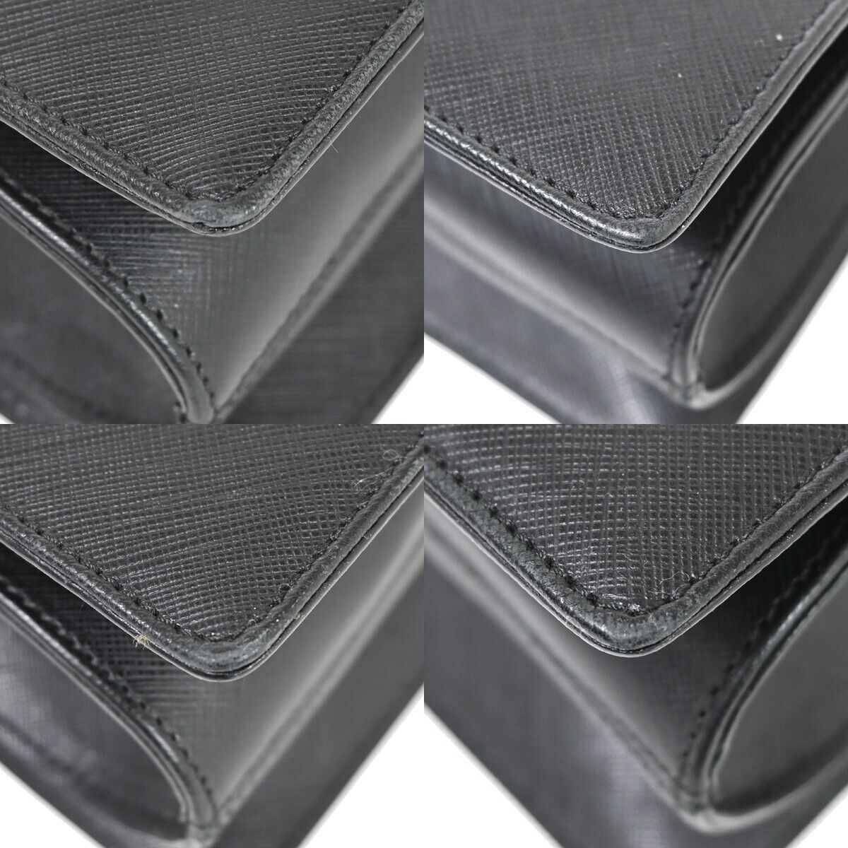 SALVATORE FERRAGAMO Gancini Hand Bag Leather Black Silver Made in Italy 62HB100