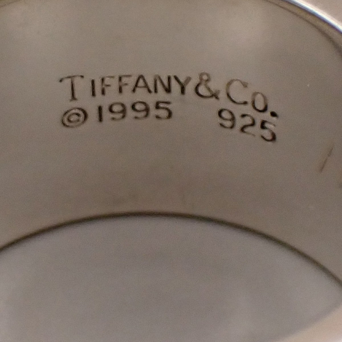 Tiffany & Co. Logo Atlas Ring US #7.5 Silver 925 Roman Numerals 09YH731