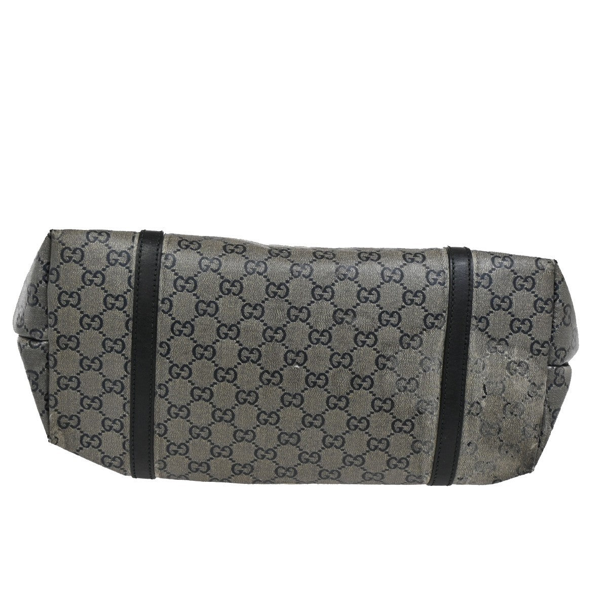 GUCCI GG Crystal Tote Shoulder Bag Coating Canvas Leather Black GHW 60DA042