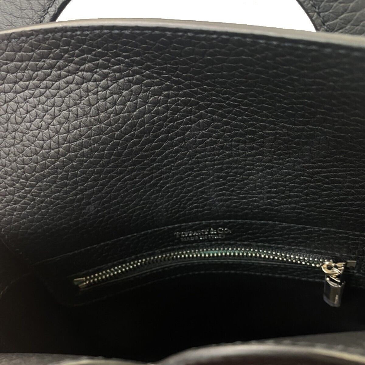 TIFFANY & CO. Return To Tiffany 2Way Hand Mini Tote Bag Leather Black 694RC853