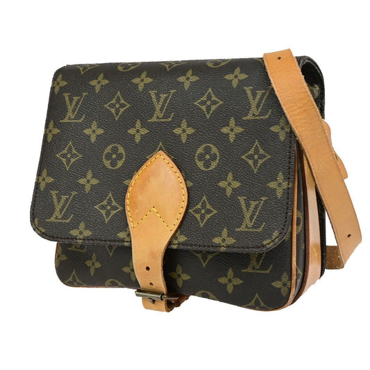 LOUIS VUITTON Cartouchiere MM Shoulder Bag Monogram Leather Brown M51253 85EC880