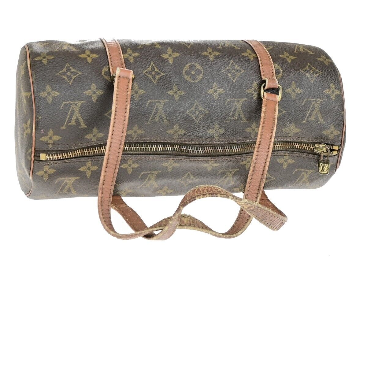 LOUIS VUITTON Logo PAPILLON 30 Hand Bag Monogram Leather Brown M51365 05ED118