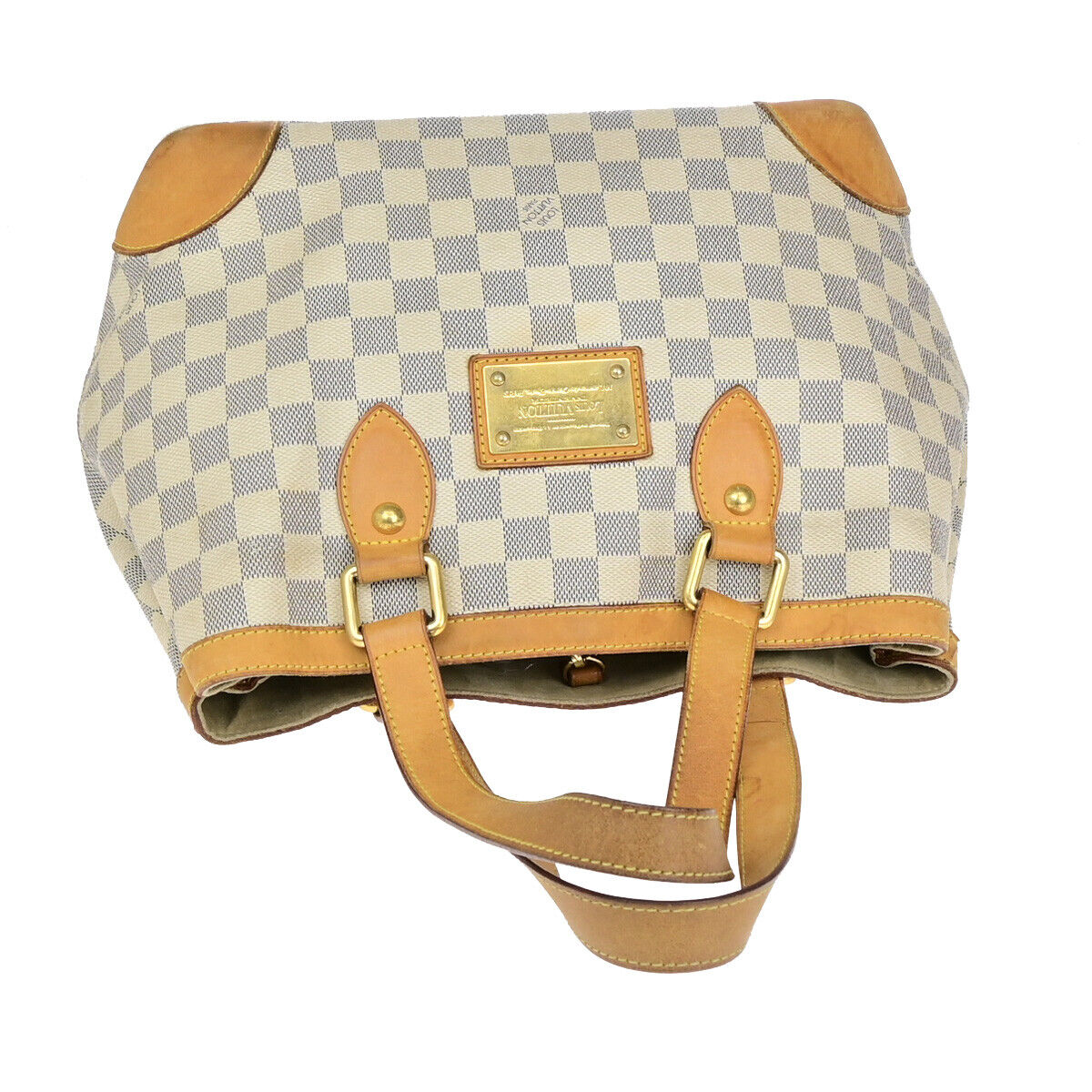 LOUIS VUITTON Hampstead PM Shoulder Bag Damier Azur Leather White N51207 77YF415