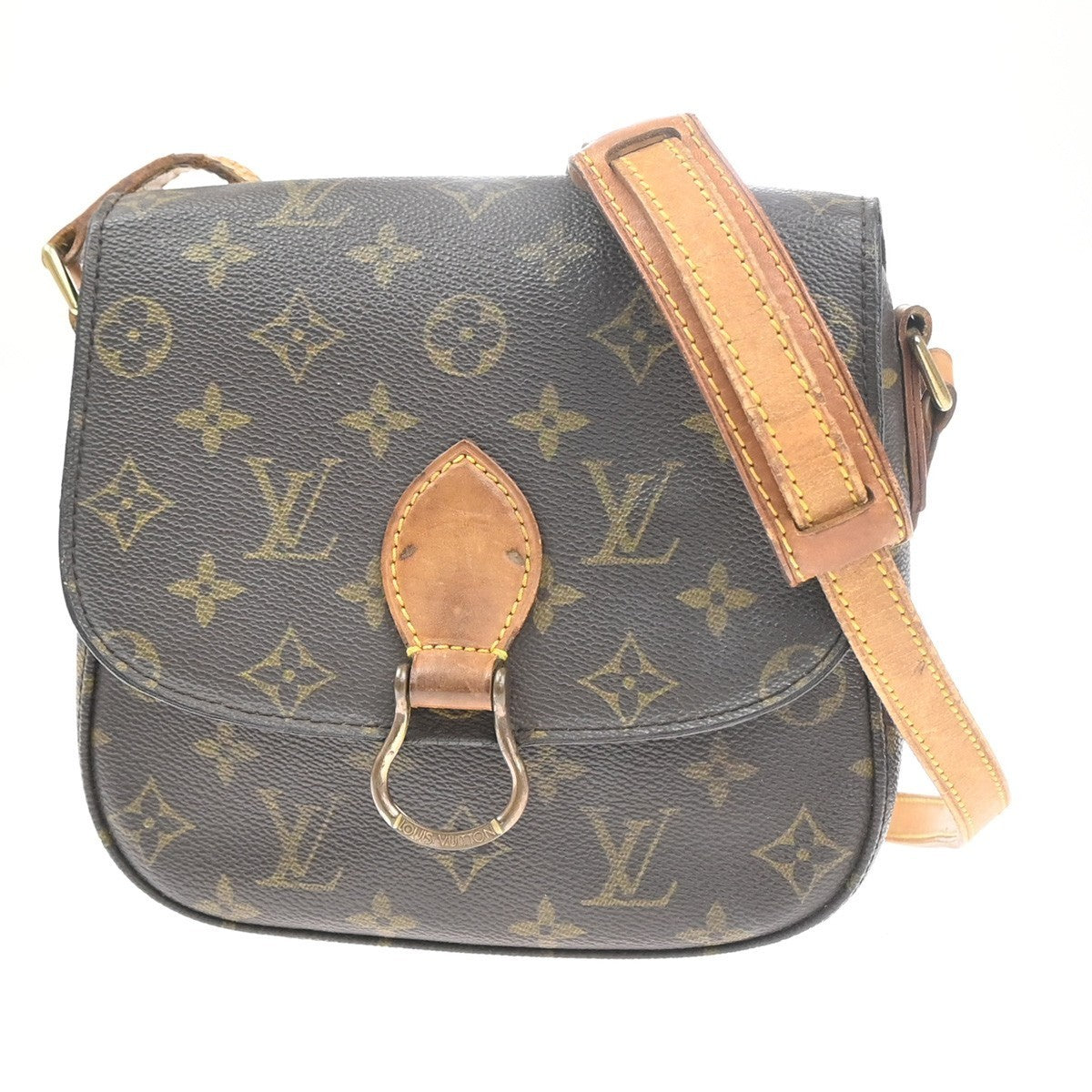 LOUIS VUITTON Saint Cloud MM Shoulder Bag Monogram Leather Brown M51243 34MA375