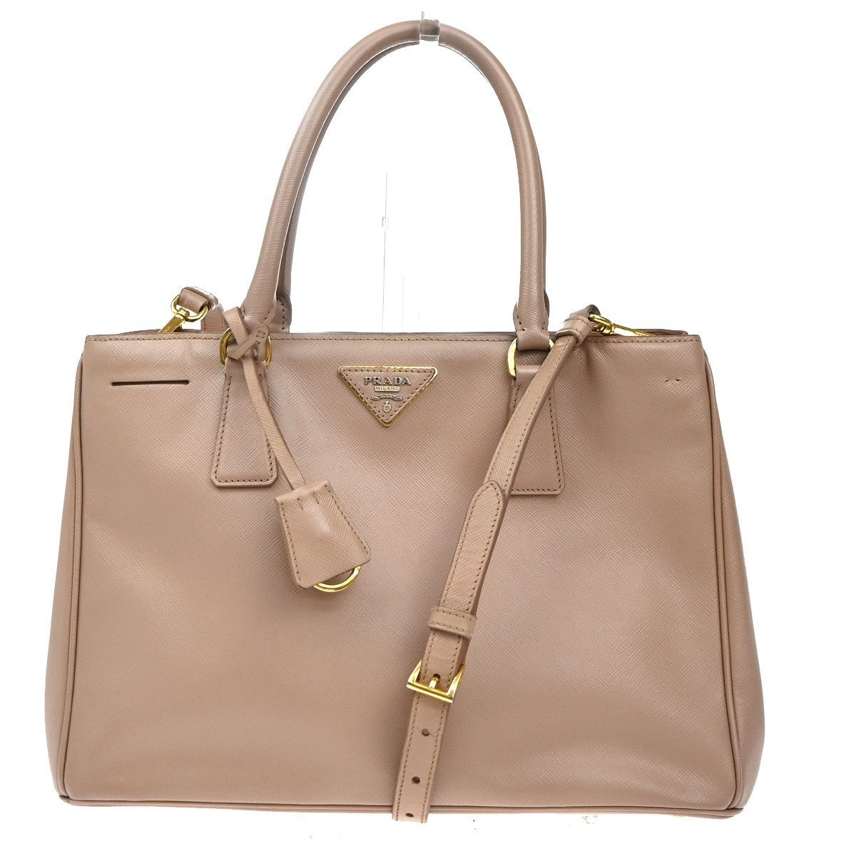 PRADA Logo 2Way Shoulder Hand Bag Saffiano Leather Pink GHW Italy 70EG192