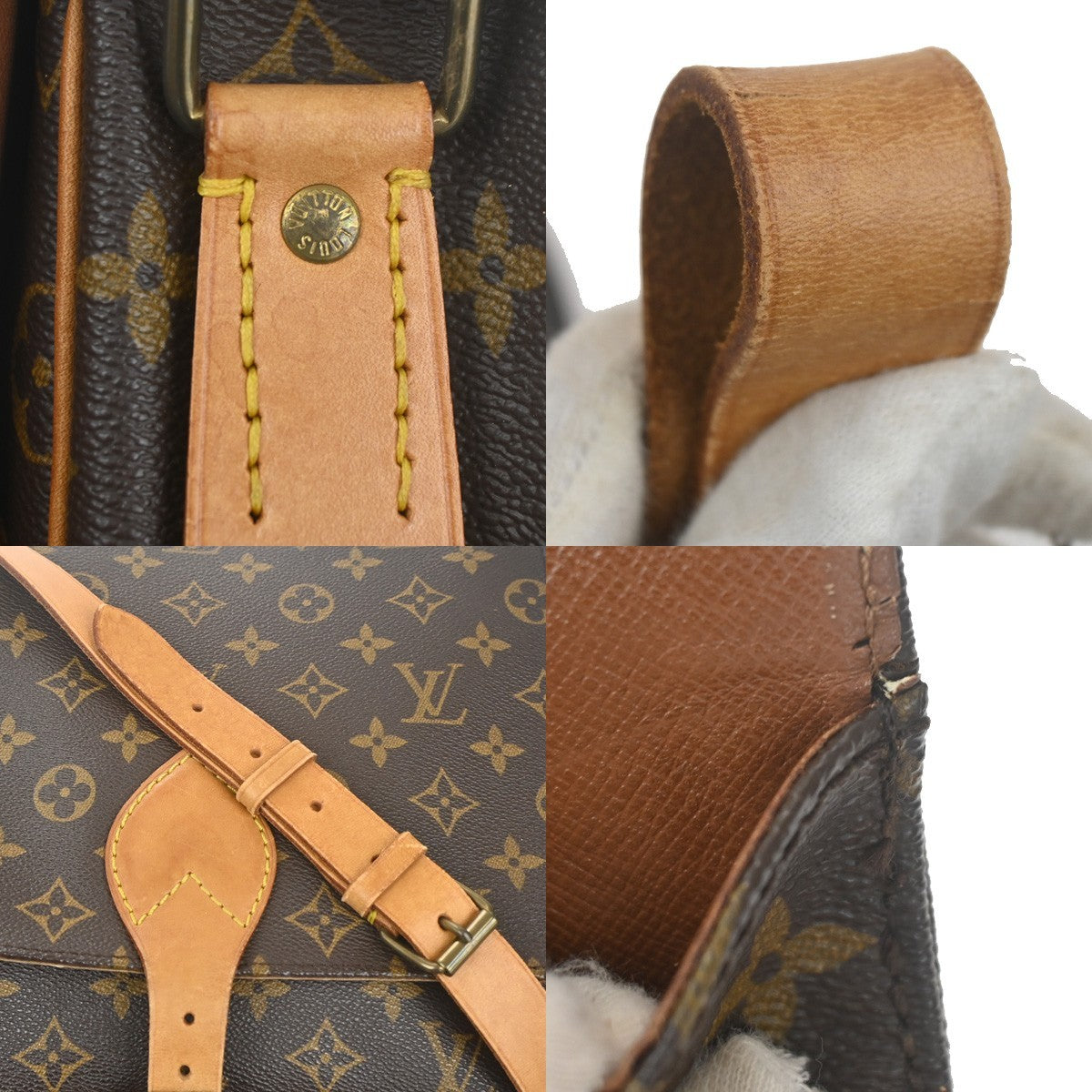LOUIS VUITTON Cartouchiere GM Shoulder Bag Monogram Leather Brown M51252 72EF802