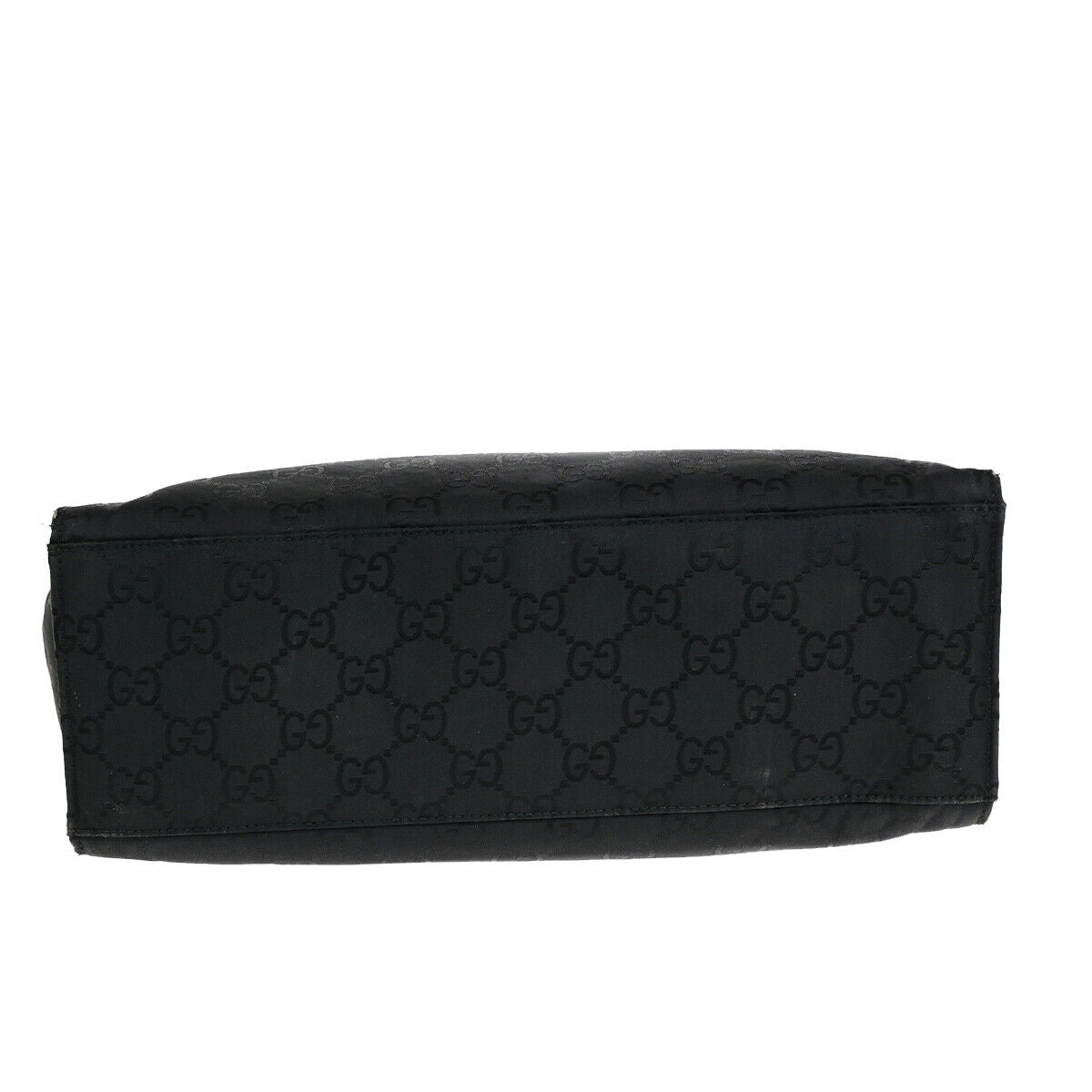 GUCCI Logo Bamboo GG Pattern Hand Bag Nylon Leather Black SHW Italy 04YF648
