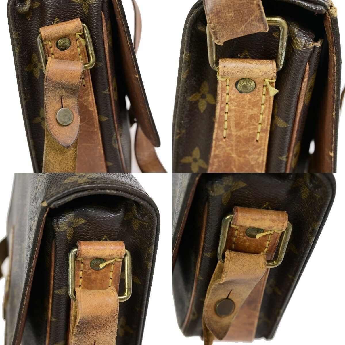 LOUIS VUITTON Cartouchiere MM Shoulder Bag Monogram Leather Brown M51253 68HC030