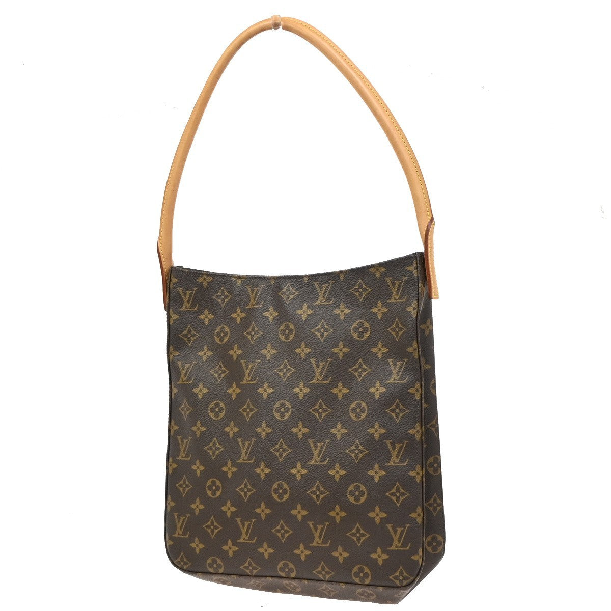 LOUIS VUITTON Logo Looping GM Shoulder Bag Monogram Leather Brown M51145 12KC962