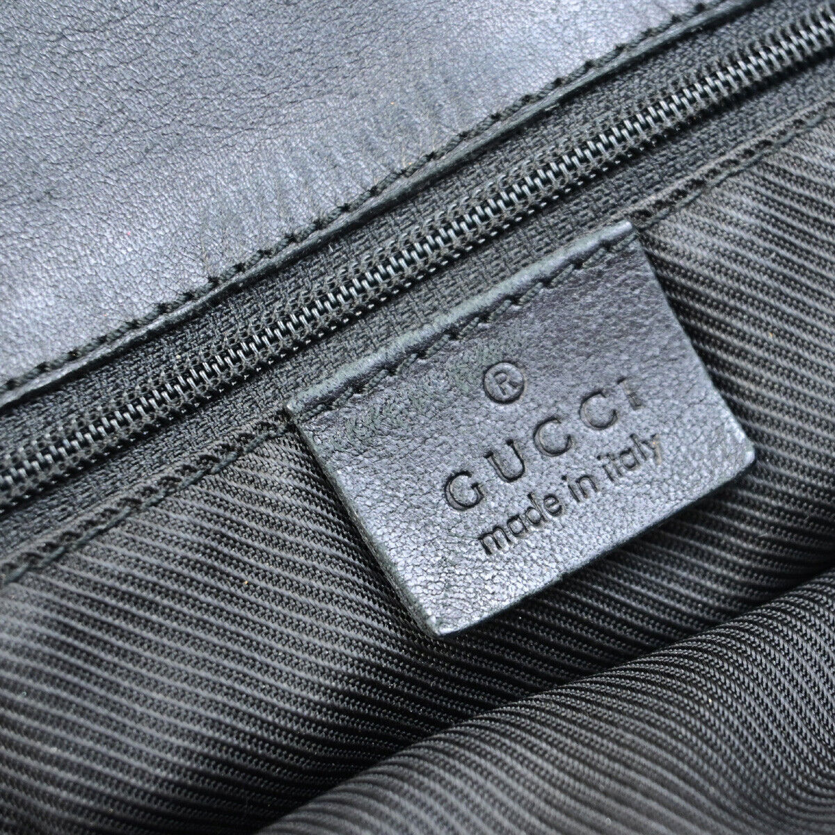 GUCCI Logo GG Pattern Shoulder Tote Bag Canvas Leather Black GHW Italy 09YG536