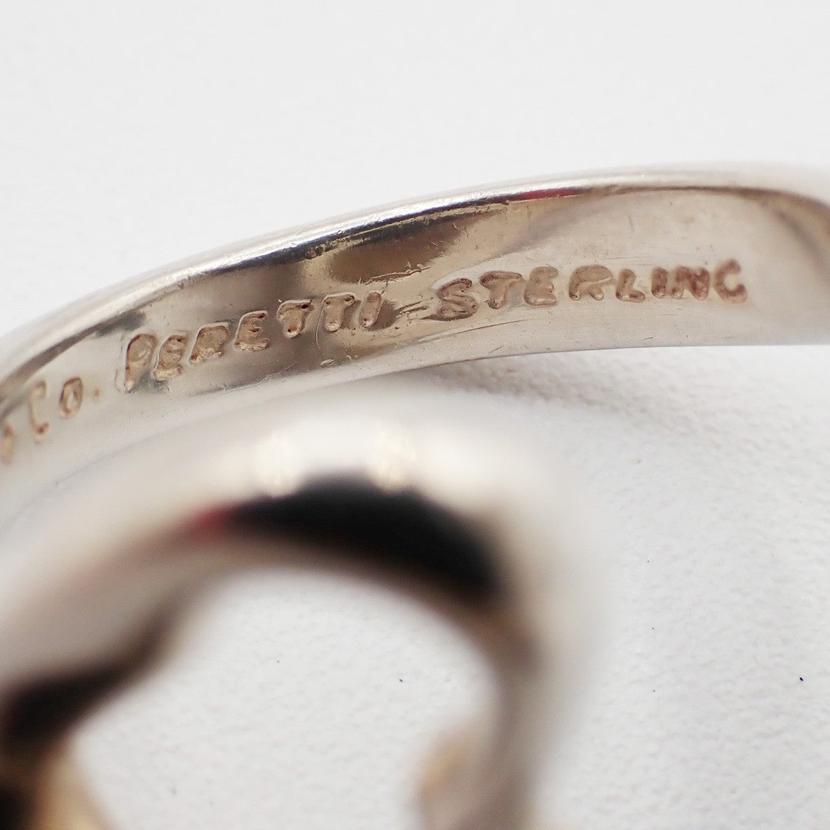 Tiffany & Co. Logo Open Heart Ring US 6 Silver 925 Elsa Peretti 09EF900