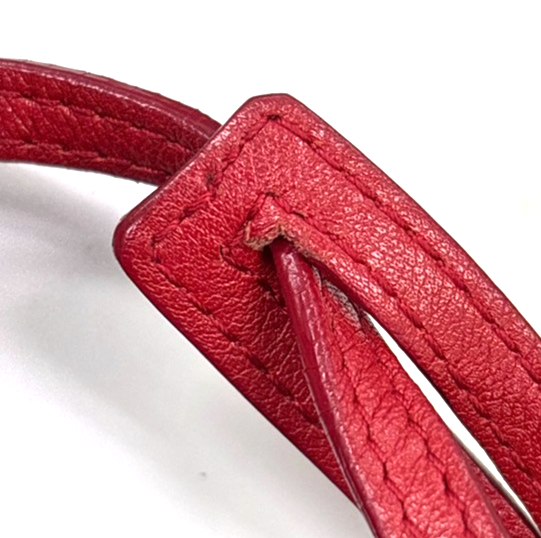 SAINT LAURENT Baby Cabas YSL 2way Shoulder Hand Bag Leather Red Italy 97RL889