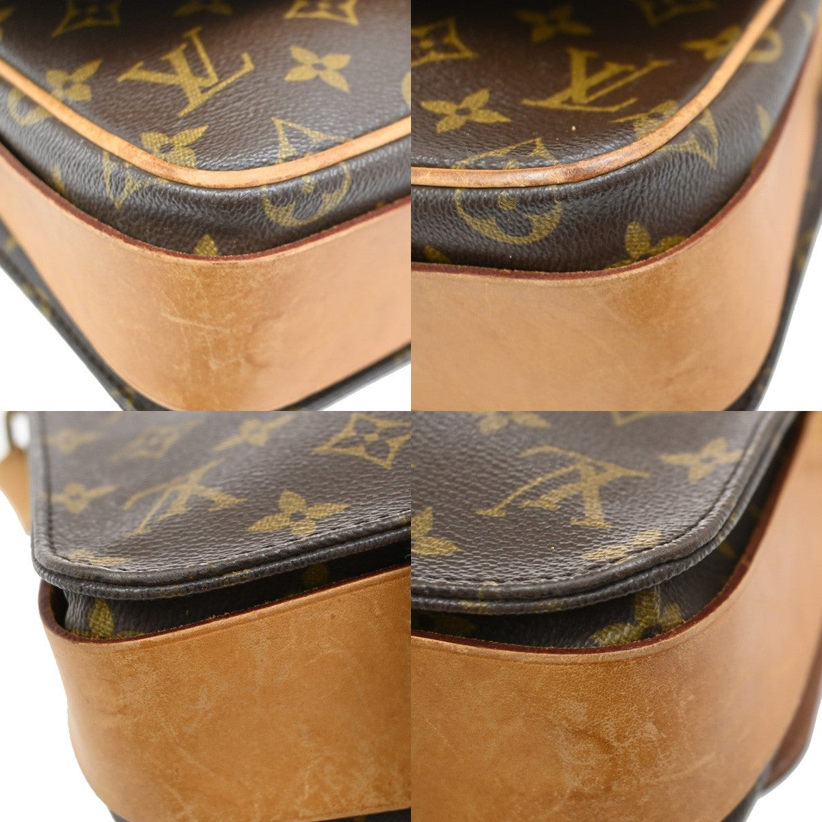 LOUIS VUITTON Cartouchiere MM Shoulder Bag Monogram Leather Brown M51253 89EF868