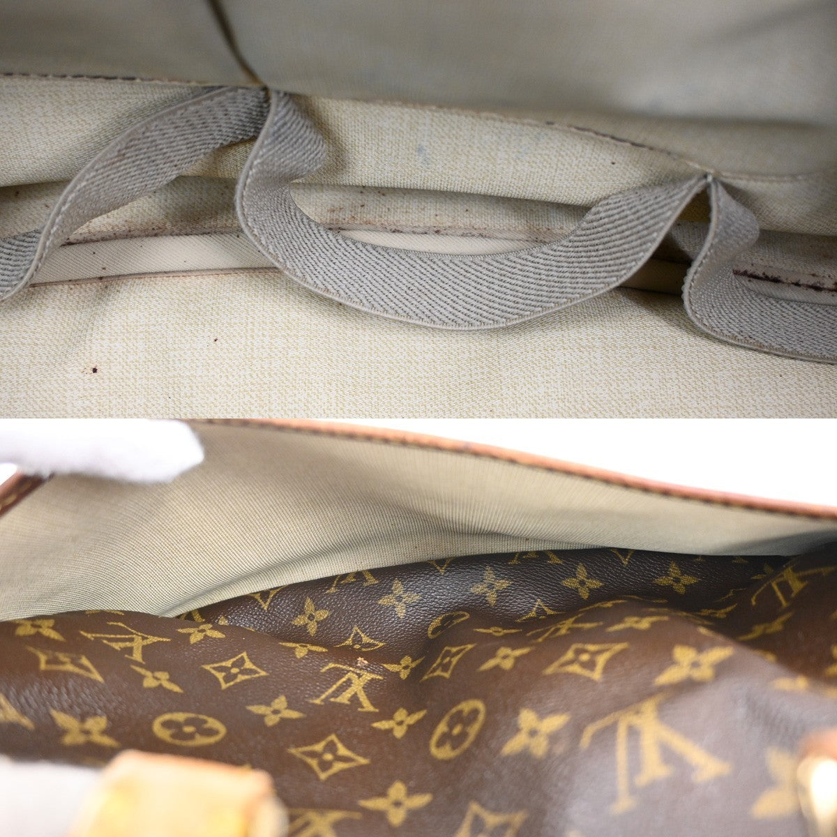 LOUIS VUITTON LV Logo Deauville Hand Bag Monogram Leather Brown M47270 34AA104