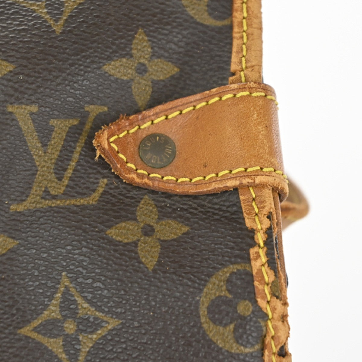 LOUIS VUITTON Logo Saumur 43 Shoulder Bag Monogram Leather Brown M42252 81MA628