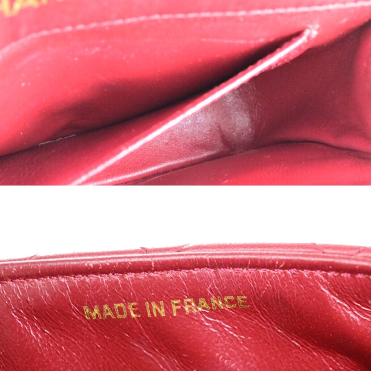 CHANEL CC Mini Matelasse Chain Shoulder Bag Leather Red GHW Vintage 696RK682