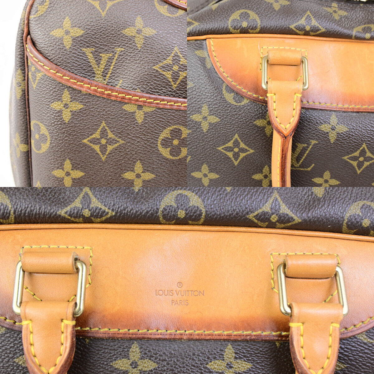 LOUIS VUITTON LV Logo Deauville Hand Bag Monogram Leather Brown M47270 34SJ499