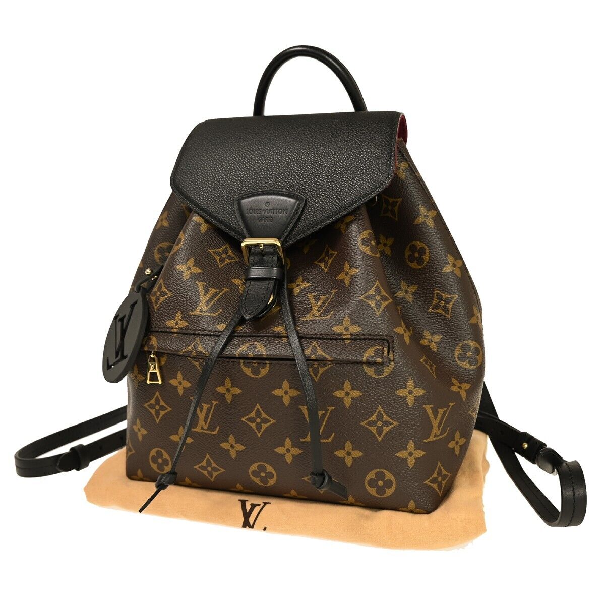 LOUIS VUITTON Montsouris PM Backpack Bag Monogram Leather Brown M45515 321RH692