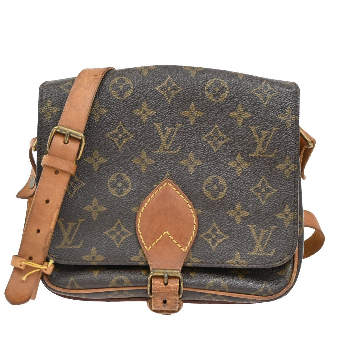LOUIS VUITTON Cartouchiere MM Shoulder Bag Monogram Leather Brown M51253 62DA127