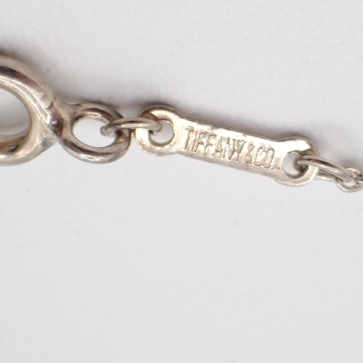 TIFFANY & CO. Logo Open Heart 16mm Chain Necklace Silver AG925 Spain 63TA574