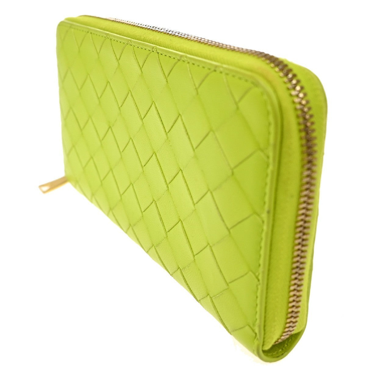 BOTTEGA VENETA Logo Intrecciato Zippy Long Wallet Leather Yellow GHW 31TA433