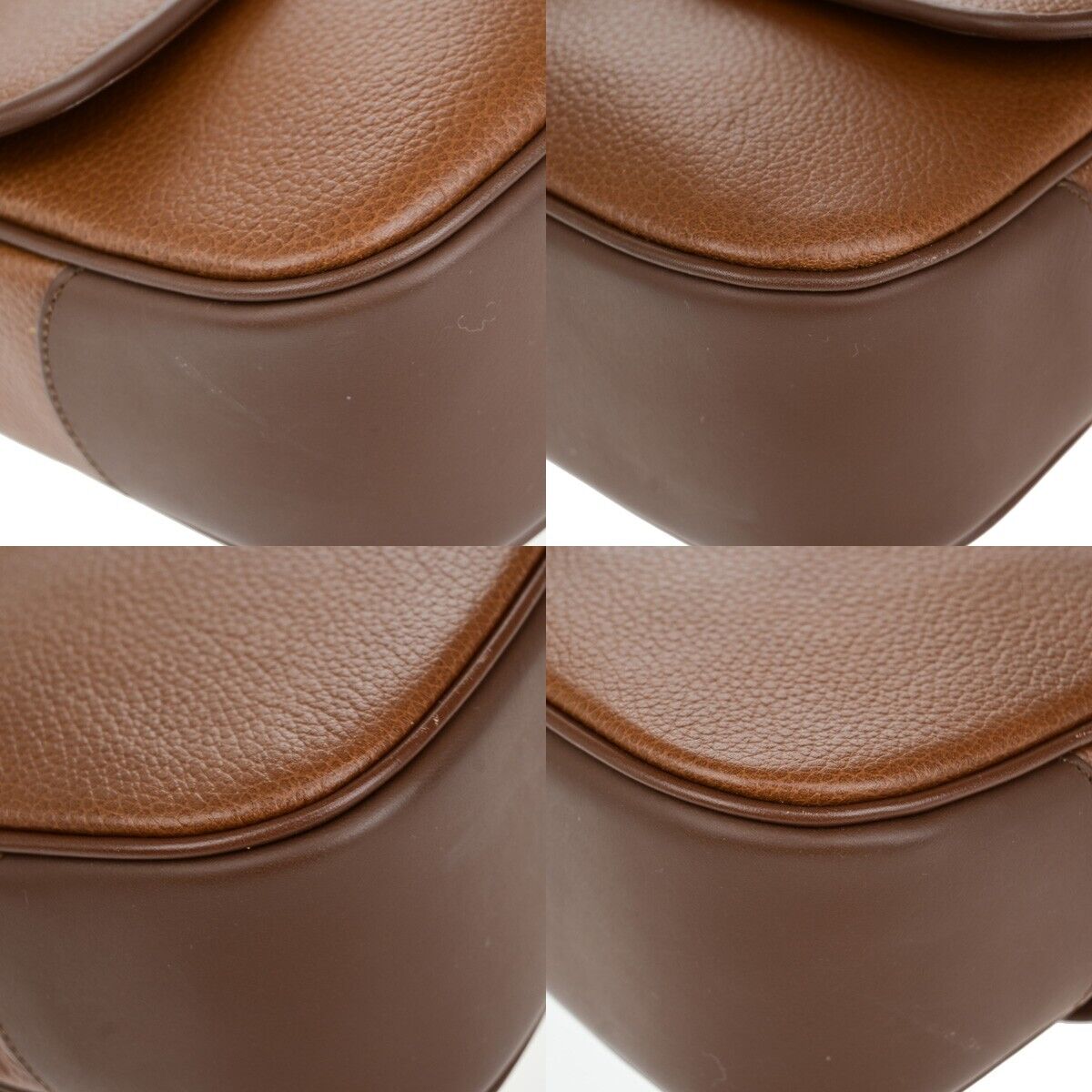 Burberrys Logo Nova Check Top Handle Hand Bag Leather Brown GHW 61ED329