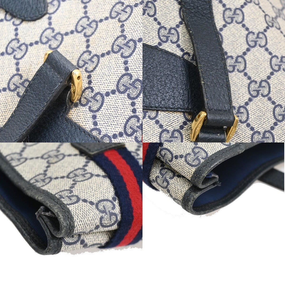 GUCCI Logo GG Pattern Sherry Shoulder Tote Bag Supreme Leather Beige 67CA996