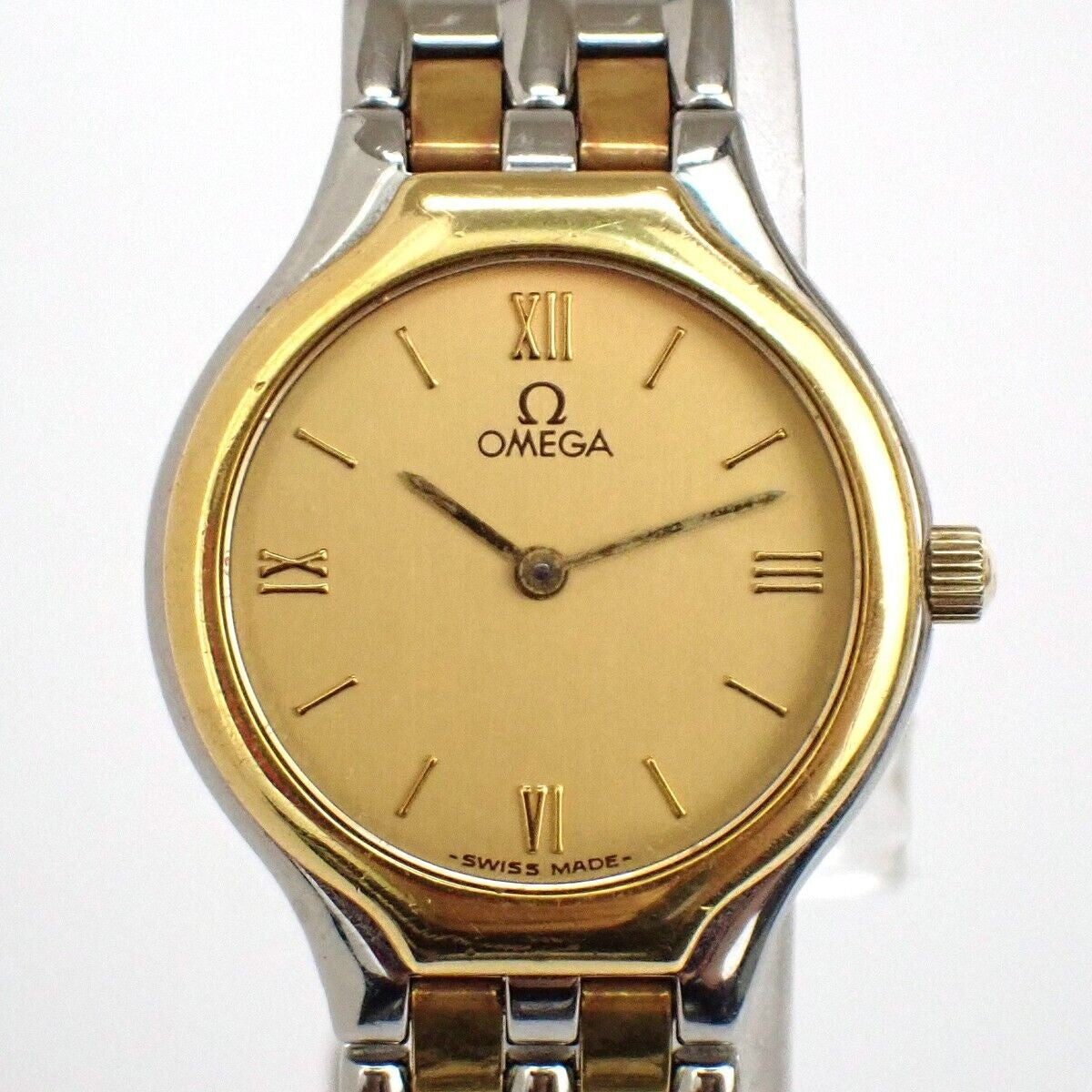 OMEGA DE VILLE SYMBO﻿L Quartz Wrist Watch 23mm SS Yellow Gold 4260.13.00...