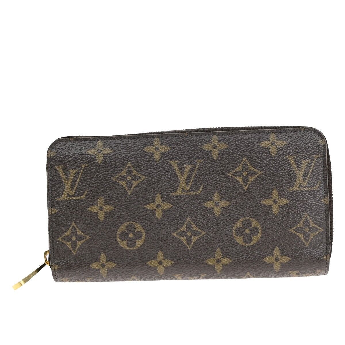 LOUIS VUITTON Zippy Long Wallet Monogram Leather Brown Fuchsia M41895 10EB840