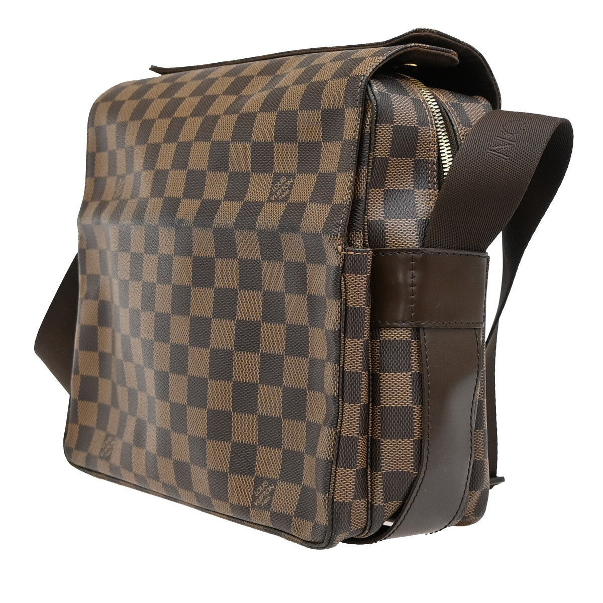 LOUIS VUITTON Naviglio Shoulder Bag Damier Ebene Leather Brown N45255 13EE142