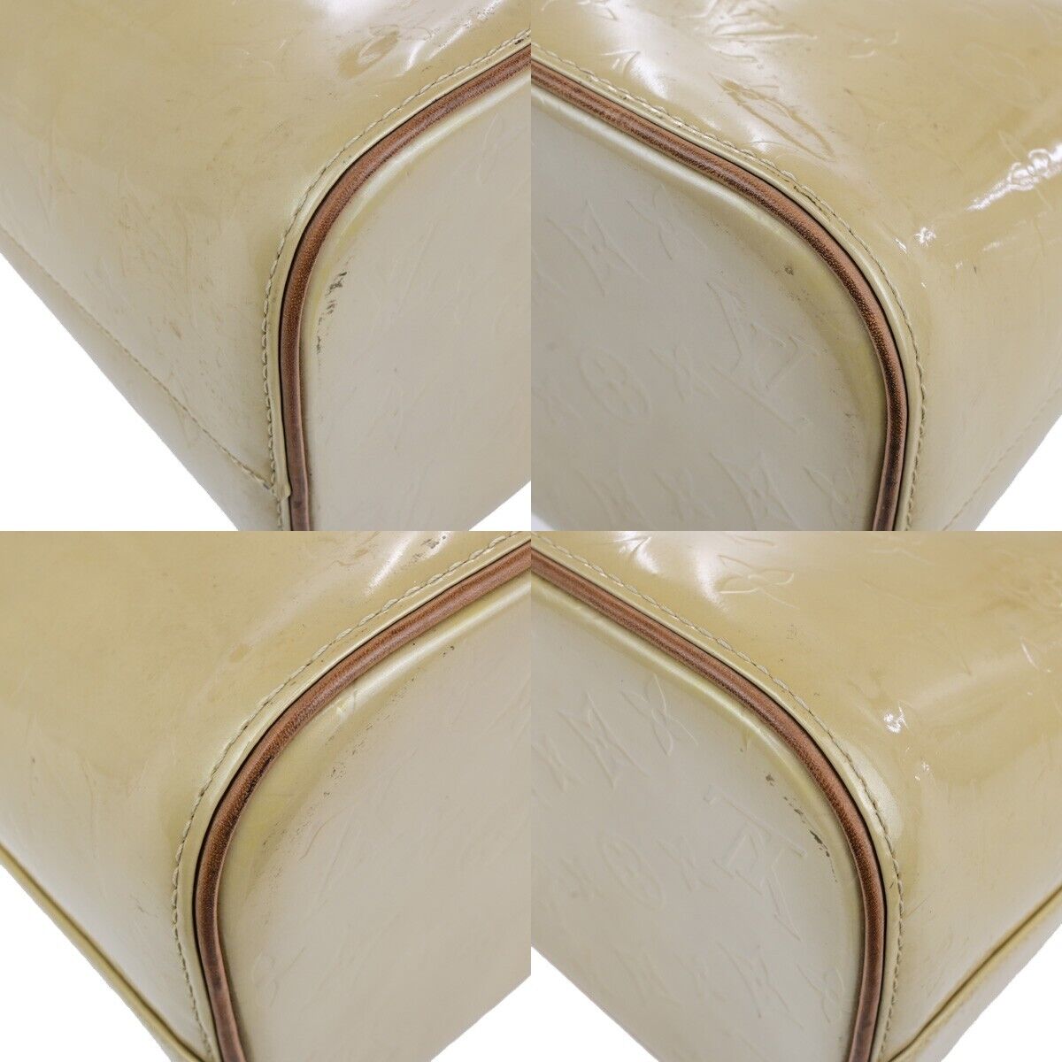 LOUIS VUITTON Houston Shoulder Bag Monogram Vernis Leather Beige M91004 33FB240