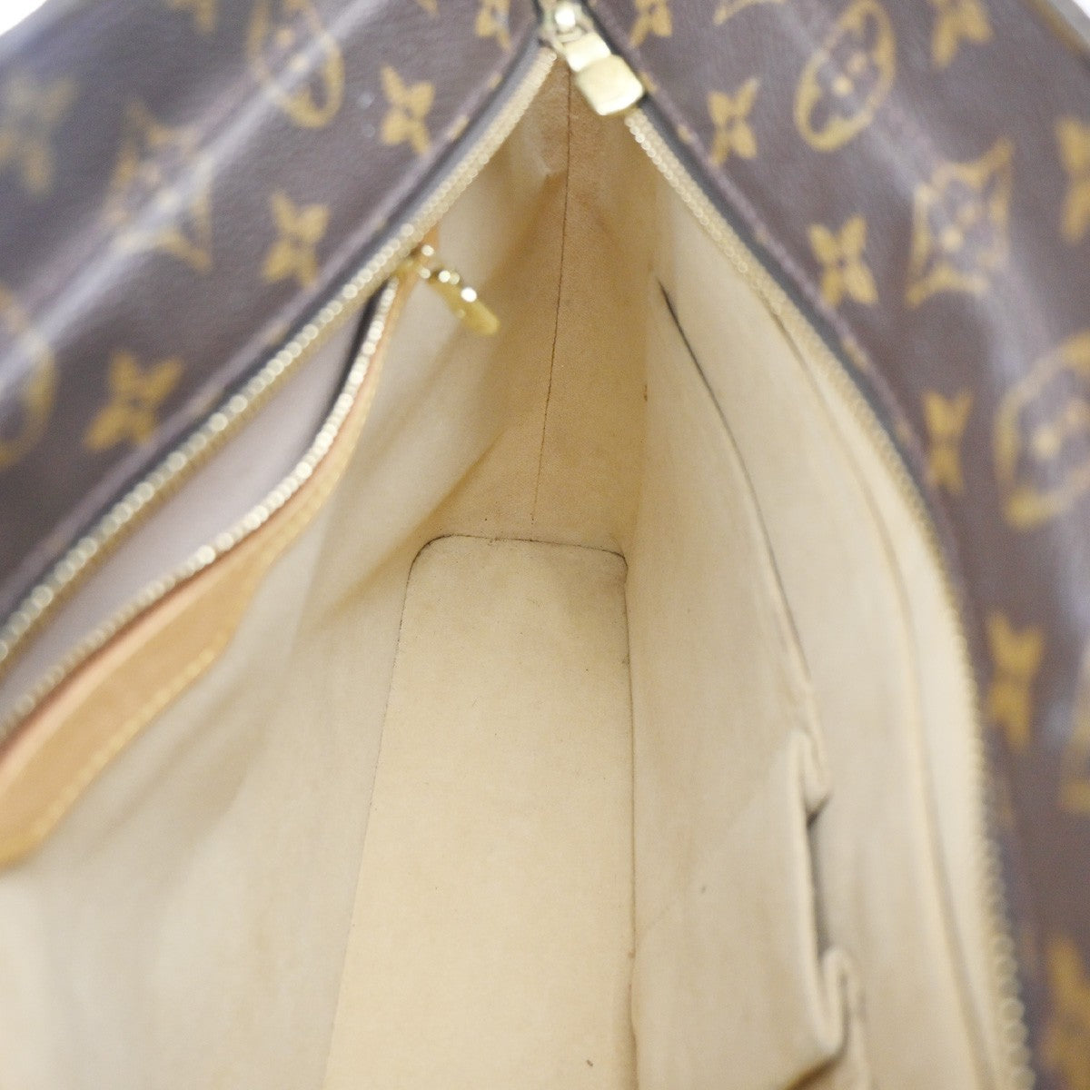 LOUIS VUITTON Logo Luco Shoulder Tote Bag Monogram Leather Brown M51155 74CA733