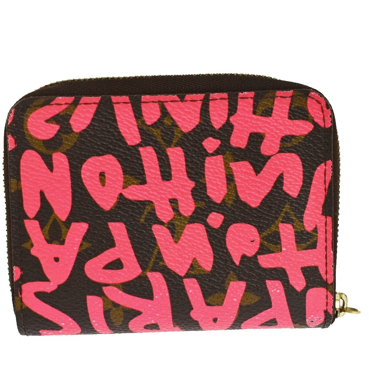 LOUIS VUITTON Zippy Coin Purse Monogram Graffiti Leather Brown FA M93707 85RC268